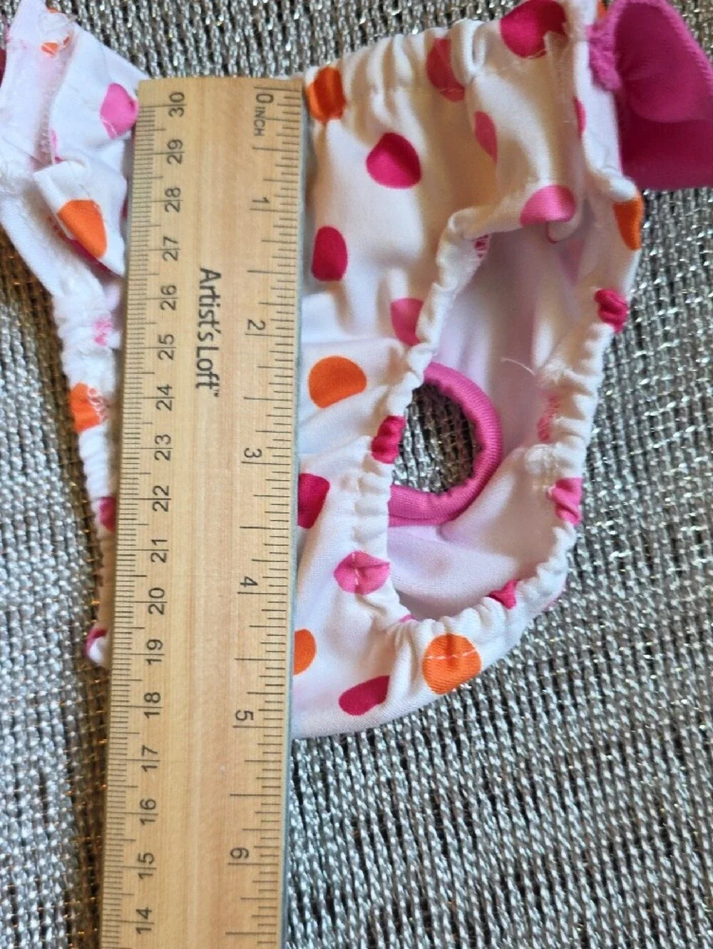Pink Polka Dot Ruffle Swim Set for Babe Dog